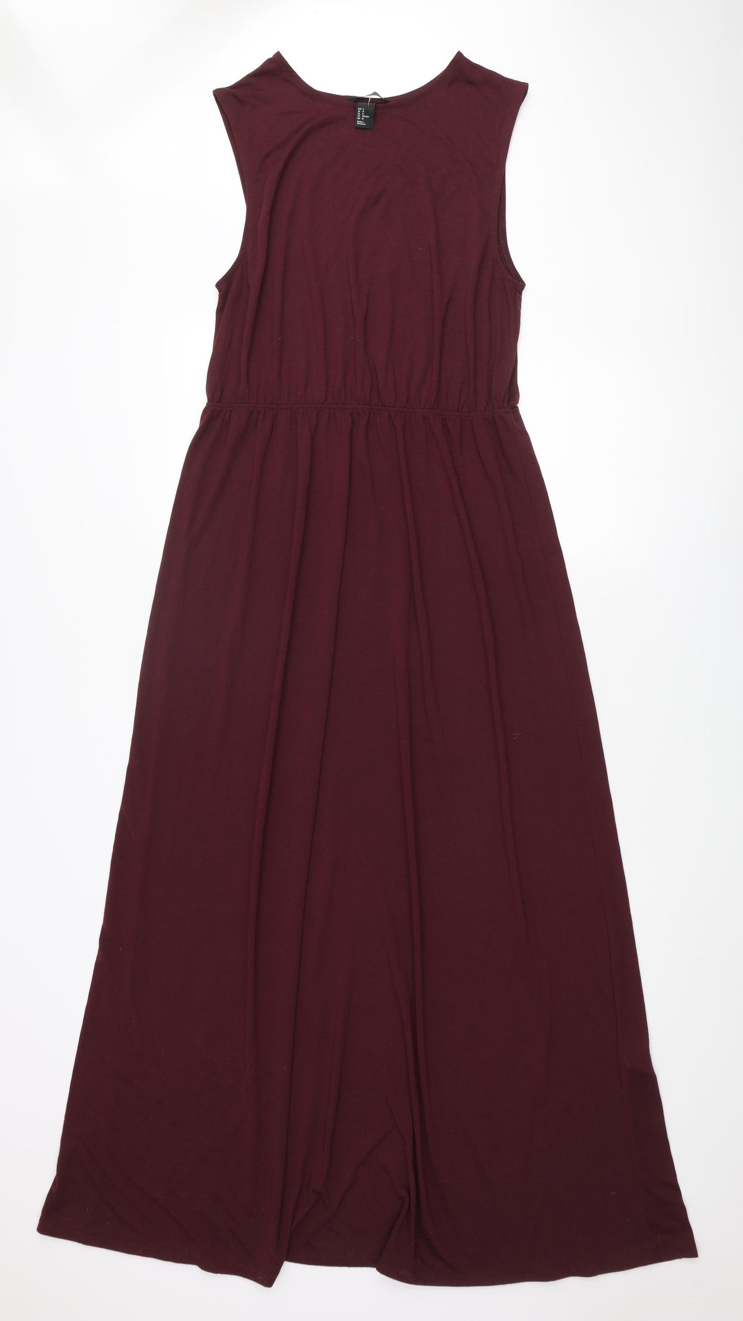 H&M Womens Red Polyester Maxi Size M Round Neck Pullover