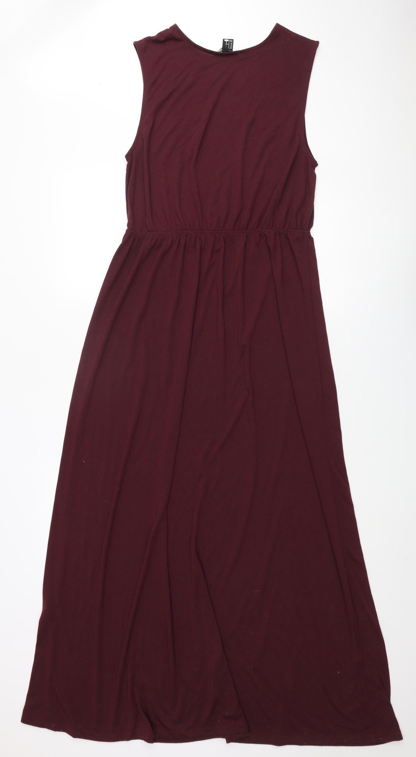 H&M Womens Red Polyester Maxi Size M Round Neck Pullover