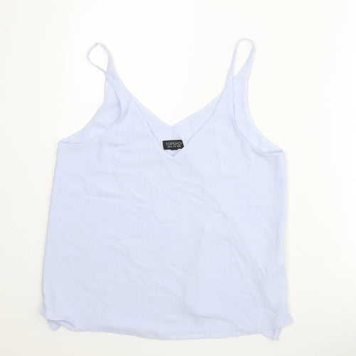 Topshop Womens Blue Polyester Camisole Blouse Size 12 V-Neck
