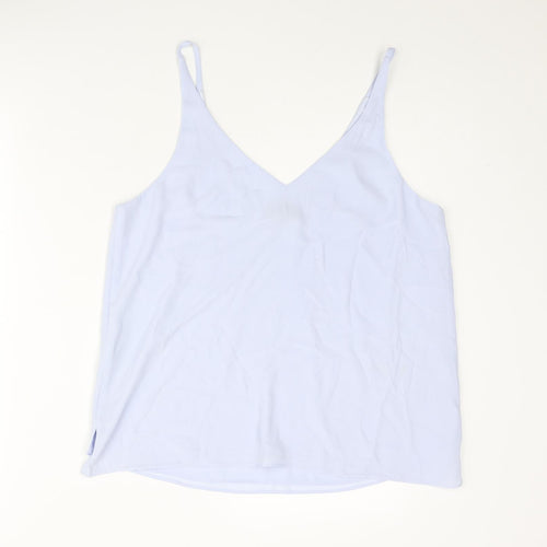Topshop Womens Blue Polyester Camisole Blouse Size 12 V-Neck
