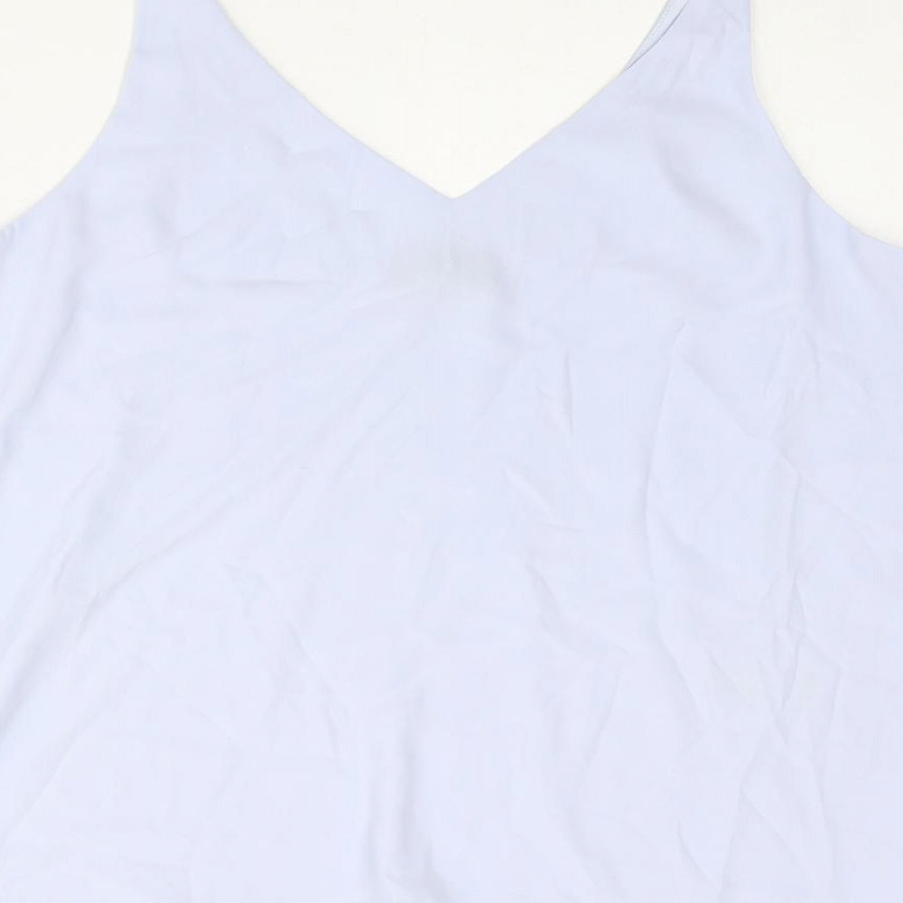 Topshop Womens Blue Polyester Camisole Blouse Size 12 V-Neck