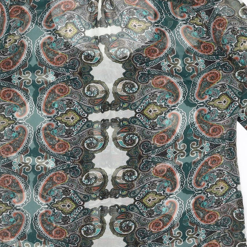Marks and Spencer Womens Multicoloured Paisley Polyester Tunic Blouse Size 14 Scoop Neck