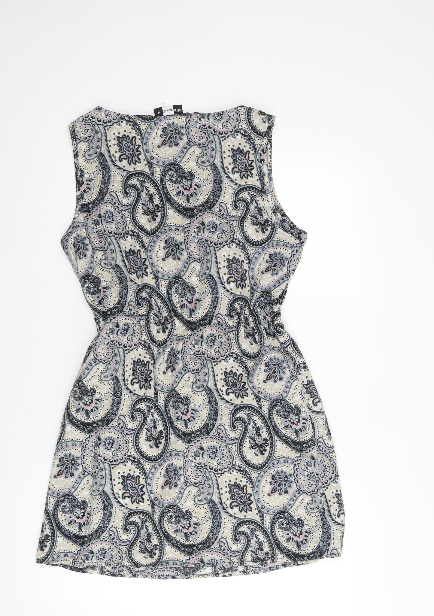 Tutti Frutti Womens Multicoloured Paisley Polyester A-Line Size M Round Neck Pullover