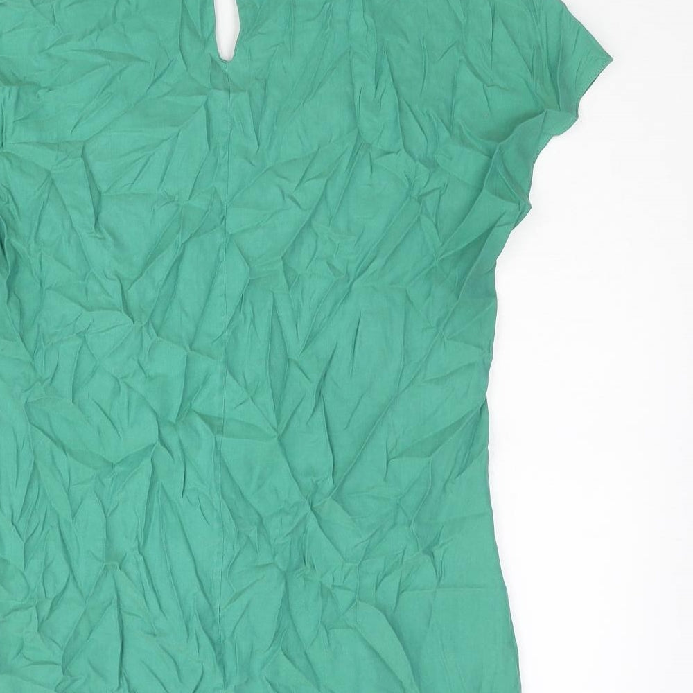 Boden Womens Green Viscose Basic Blouse Size 12 Round Neck
