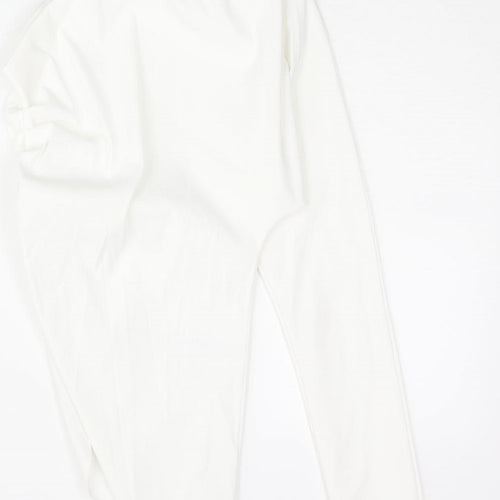 Zara Womens White Polyester Basic Blouse Size S One Shoulder - Asymmetric Hem Rouched