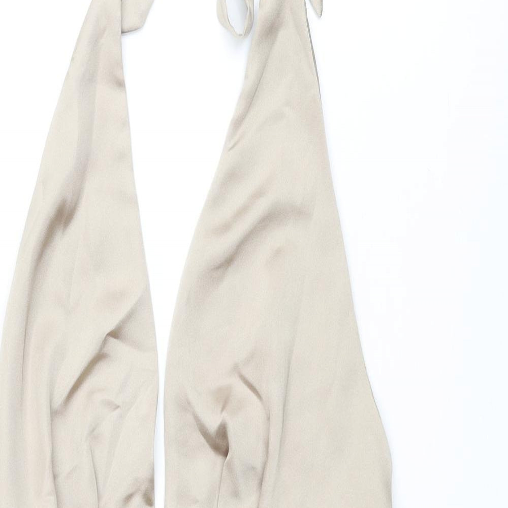 Zara Womens Gold Polyester Mini Size M Halter Zip