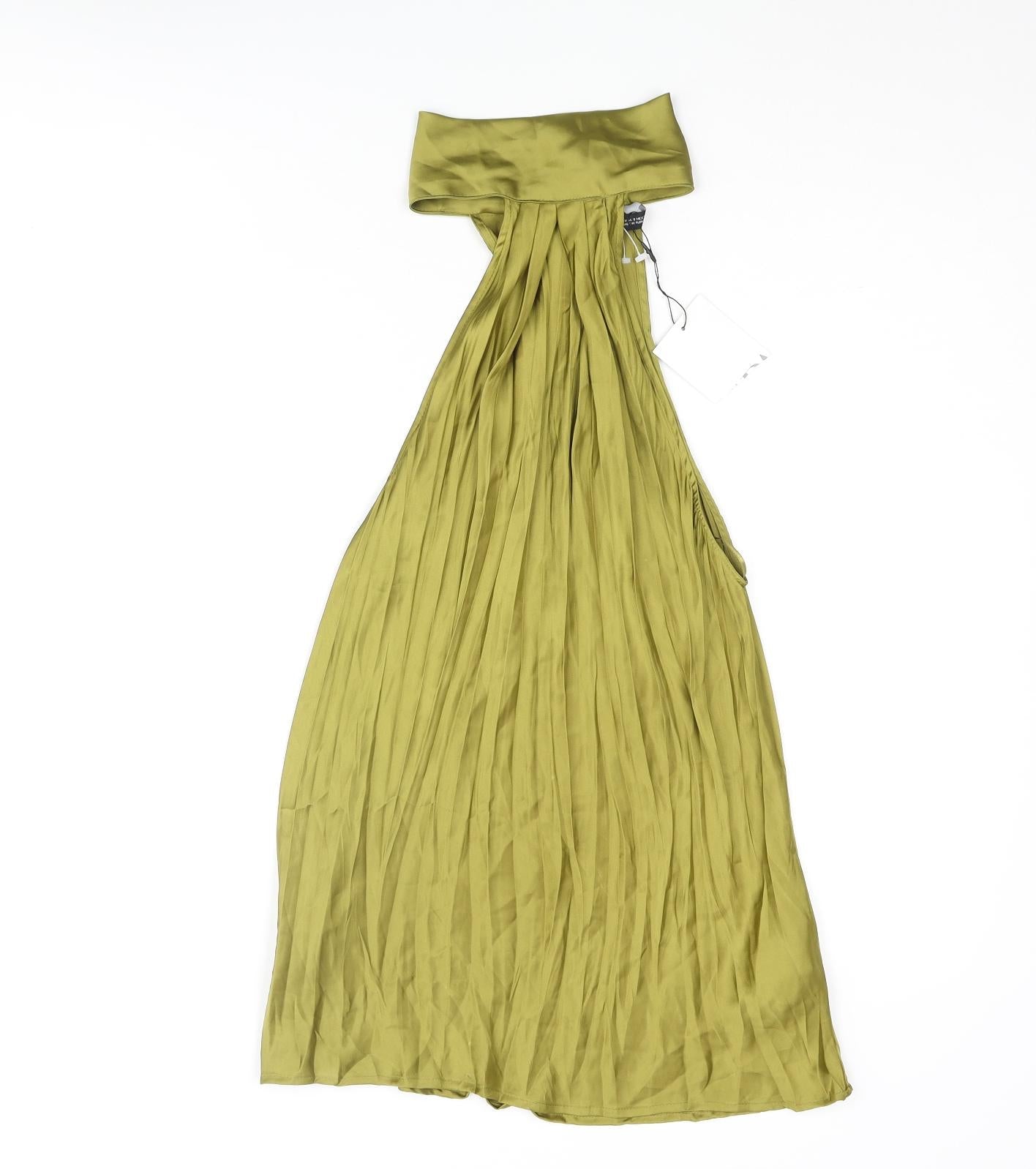 Zara Womens Green Polyester Camisole Blouse Size S Mock Neck