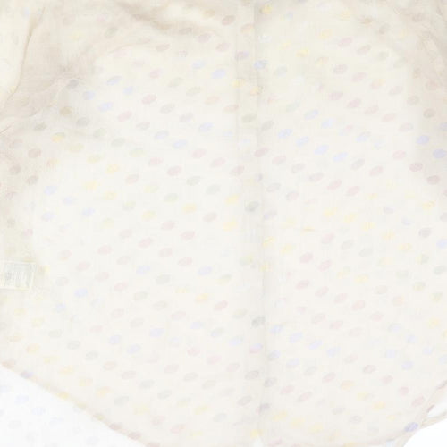 Numph Womens Beige Polka Dot Polyester Basic Blouse Size 14 Collared - Semi Sheer