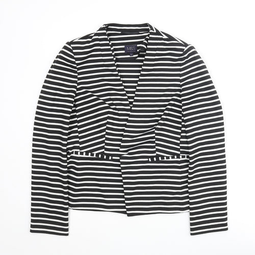 Marks and Spencer Womens Black Striped Jacket Size 12