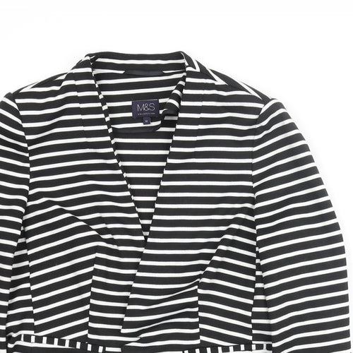 Marks and Spencer Womens Black Striped Jacket Size 12