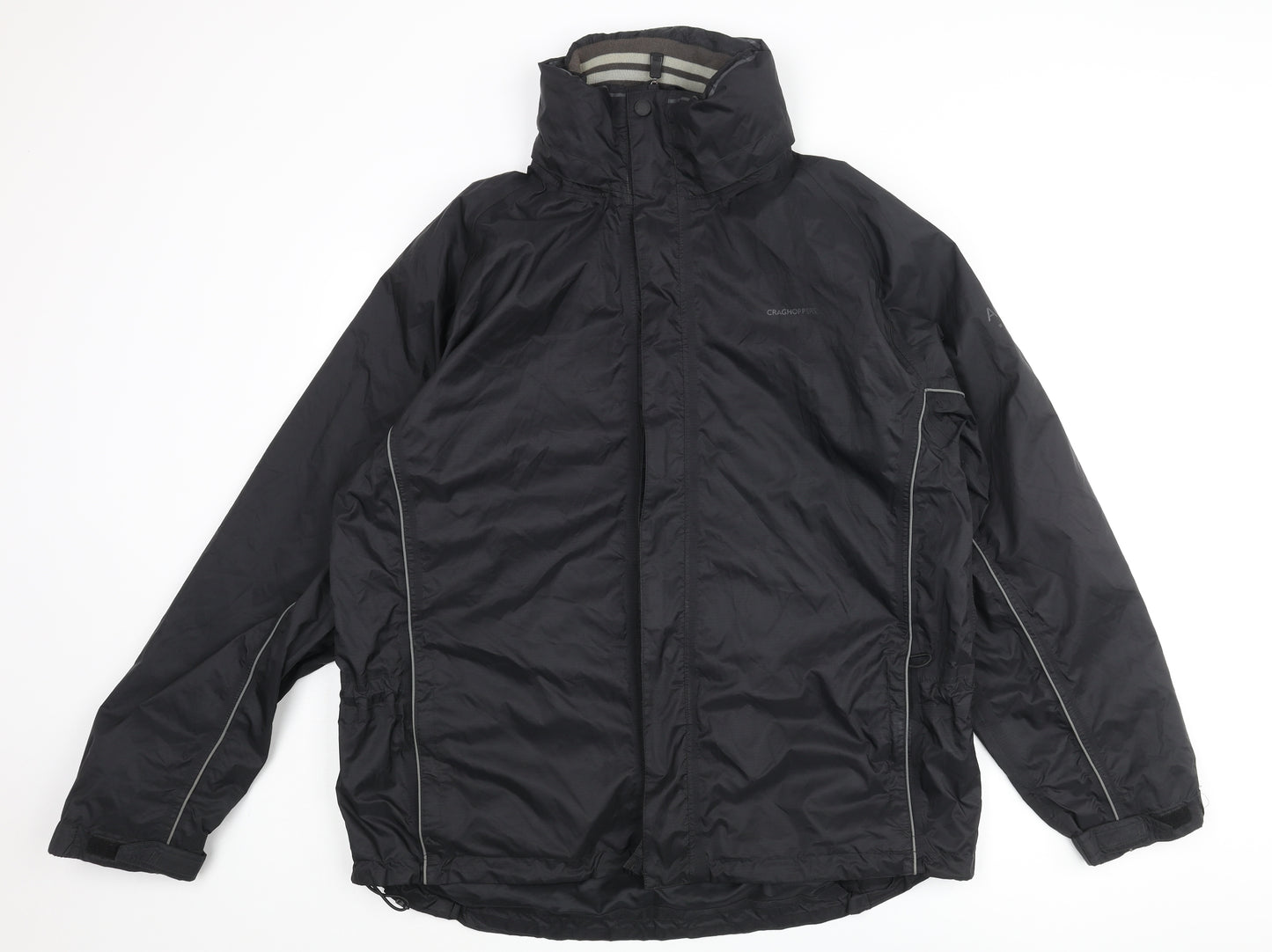 Craghoppers Mens Black Rain Coat Coat Size XL Zip