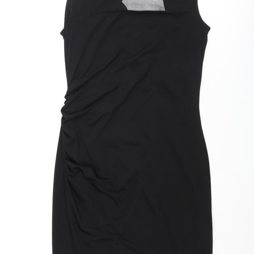 Pied A Terre Womens Black Polyester Pencil Dress Size 10 Boat Neck Pullover - Cowl Back