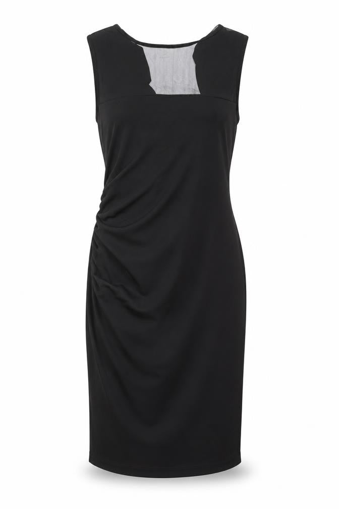 Pied A Terre Womens Black Polyester Pencil Dress Size 10 Boat Neck Pullover - Cowl Back