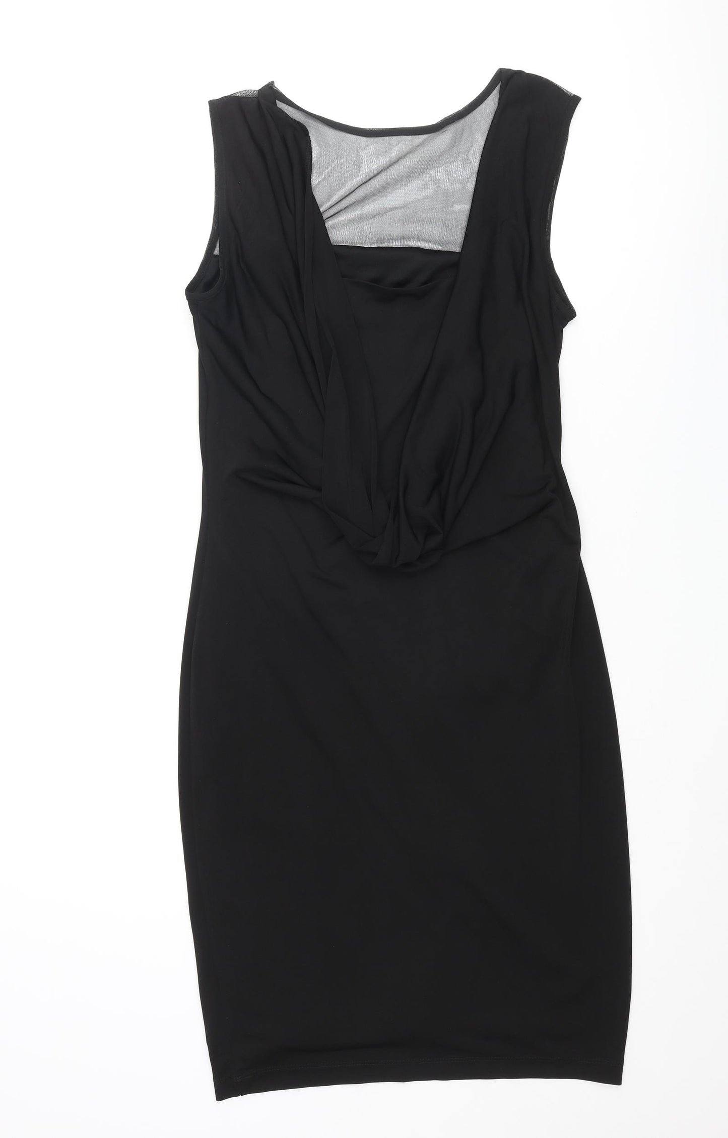 Pied A Terre Womens Black Polyester Pencil Dress Size 10 Boat Neck Pullover - Cowl Back