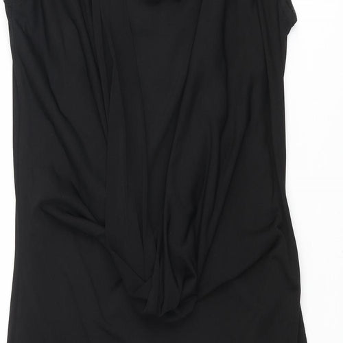 Pied A Terre Womens Black Polyester Pencil Dress Size 10 Boat Neck Pullover - Cowl Back