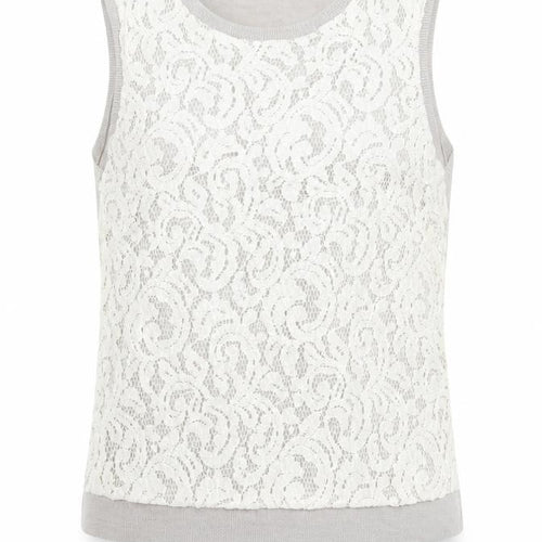 Nougat Womens Beige Round Neck Wool Vest Jumper Size 10 - Lace Front