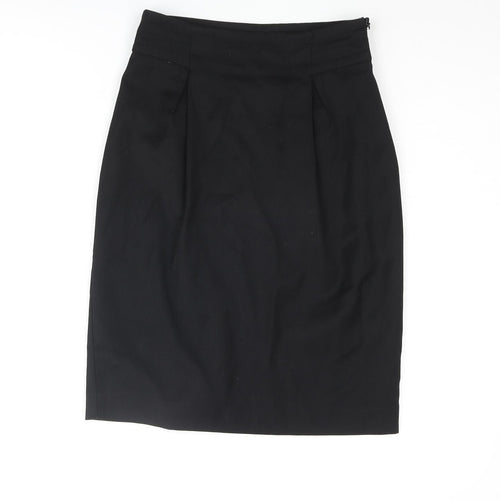 Mango Womens Black Polyester Straight & Pencil Skirt Size 8 Zip