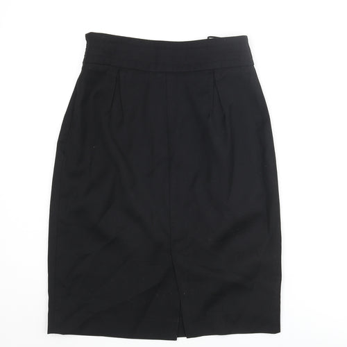 Mango Womens Black Polyester Straight & Pencil Skirt Size 8 Zip
