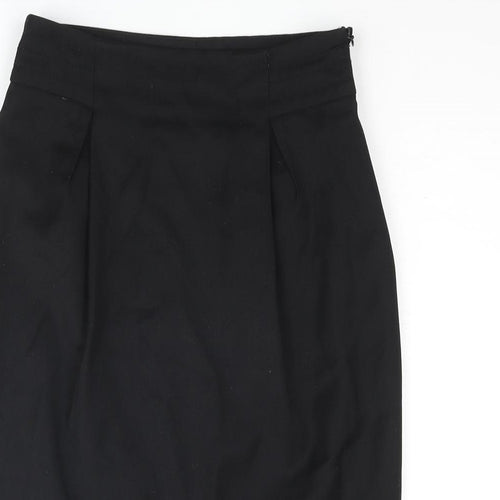 Mango Womens Black Polyester Straight & Pencil Skirt Size 8 Zip
