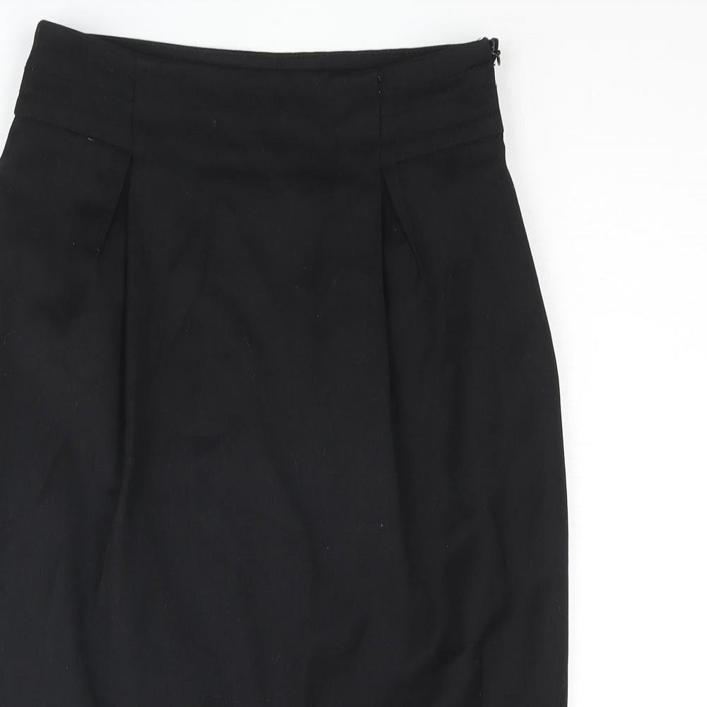 Mango Womens Black Polyester Straight & Pencil Skirt Size 8 Zip