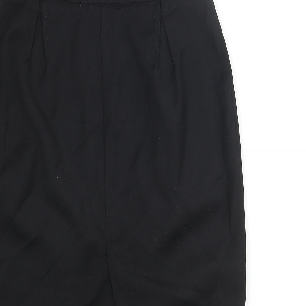 Mango Womens Black Polyester Straight & Pencil Skirt Size 8 Zip