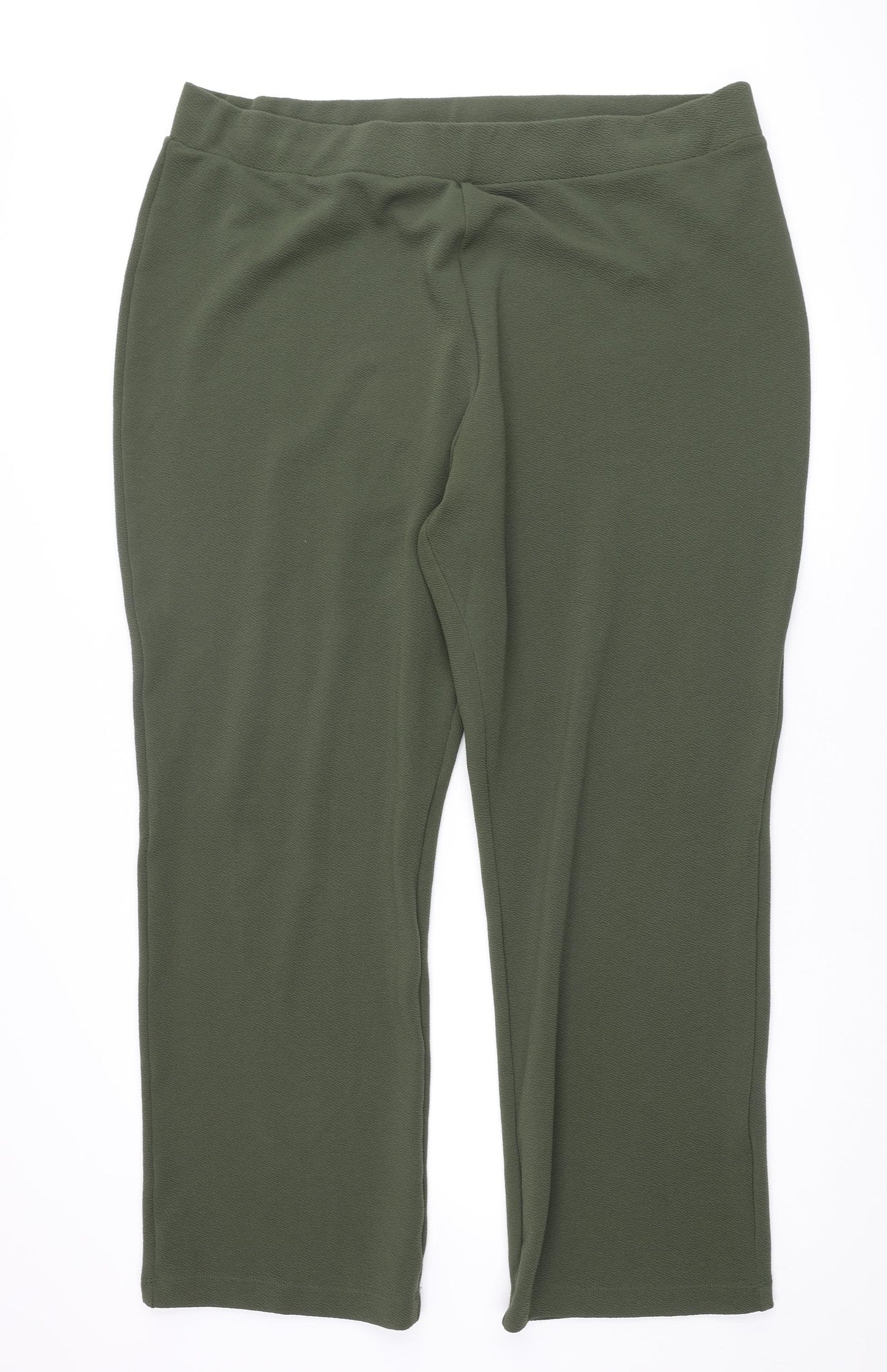 Bonmarché Womens Green Polyester Trousers Size 26 L31 in Regular