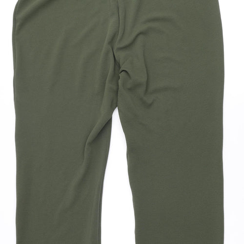 Bonmarché Womens Green Polyester Trousers Size 26 L31 in Regular
