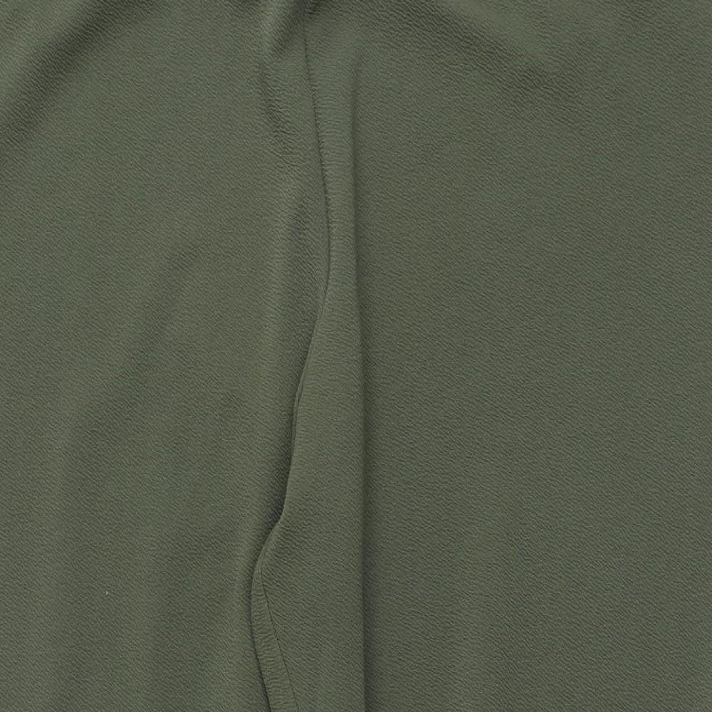 Bonmarché Womens Green Polyester Trousers Size 26 L31 in Regular