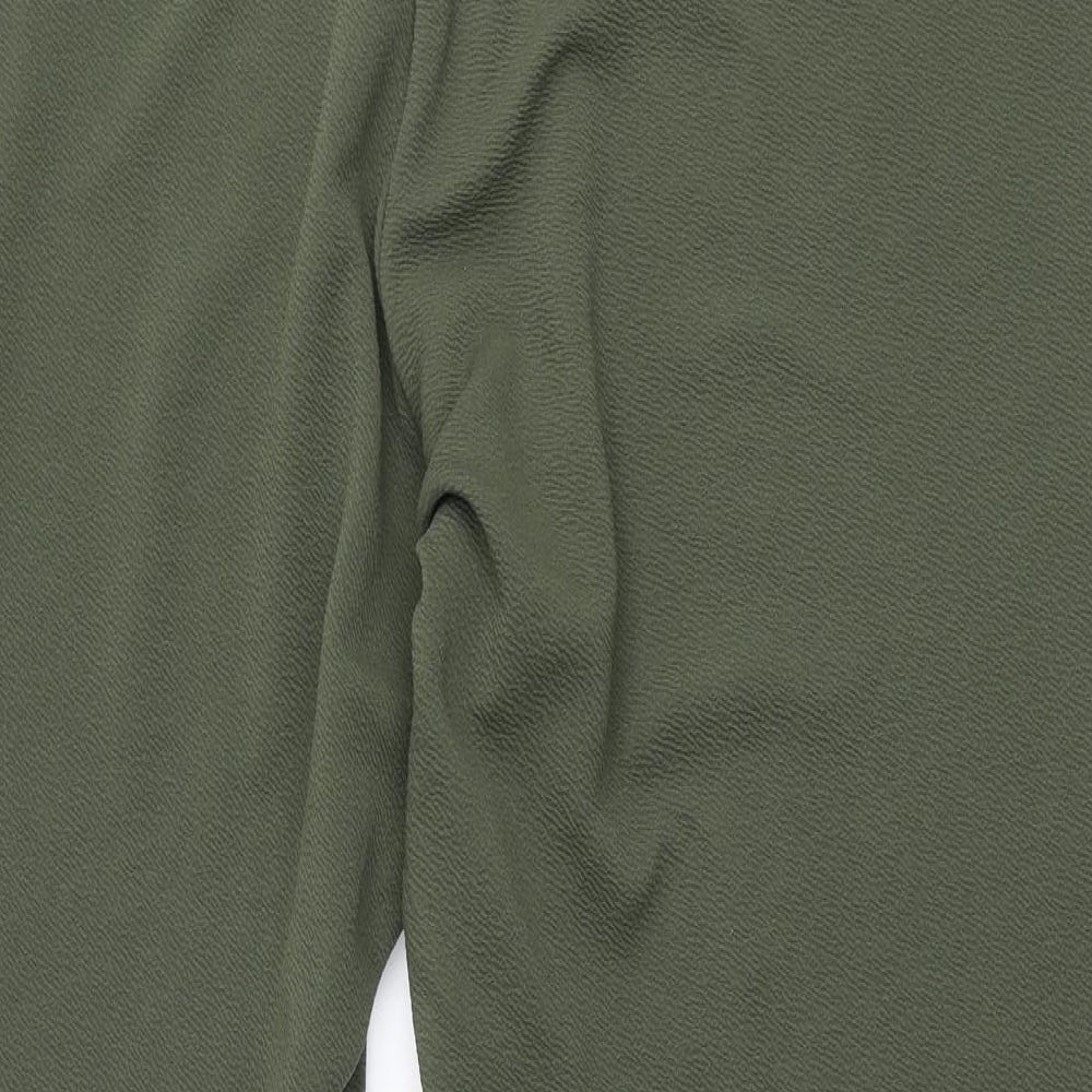 Bonmarché Womens Green Polyester Trousers Size 26 L31 in Regular