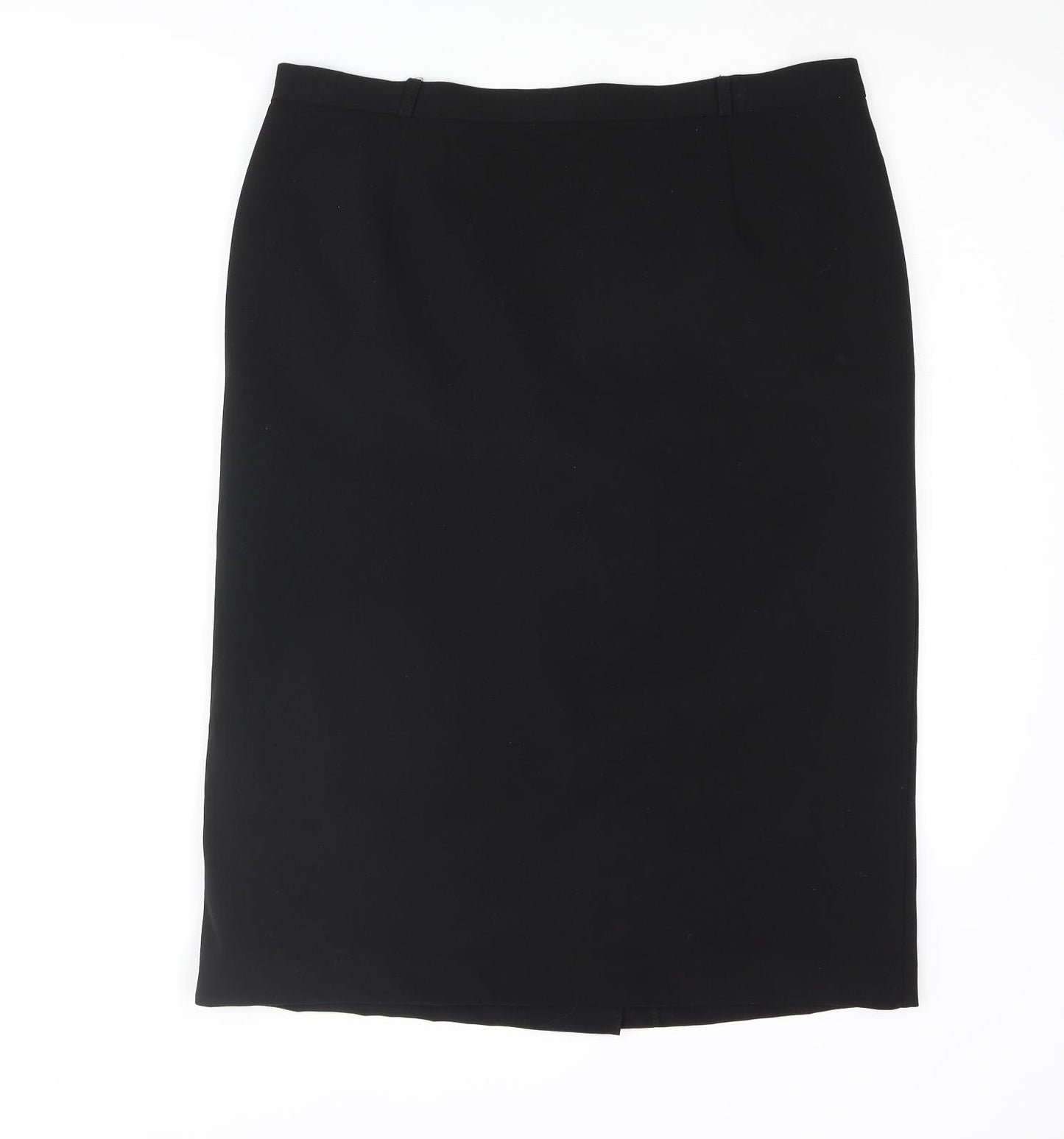 BHS Womens Black Polyester Straight & Pencil Skirt Size 16 Zip