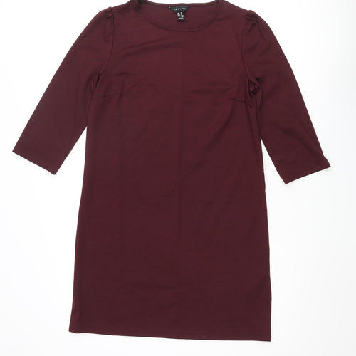 New Look Womens Red Polyester Shift Size 10 Round Neck Pullover