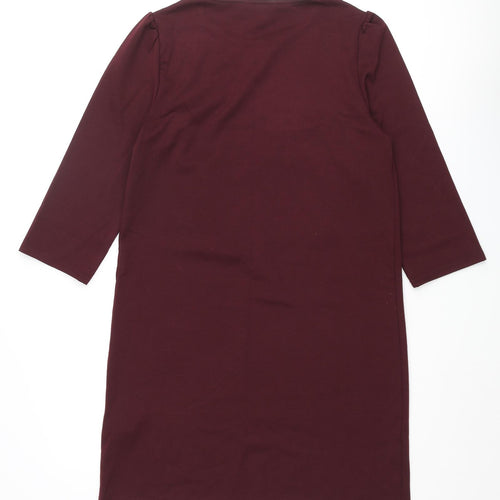 New Look Womens Red Polyester Shift Size 10 Round Neck Pullover