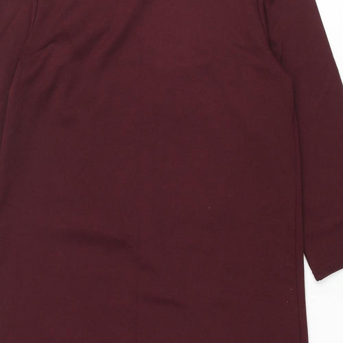 New Look Womens Red Polyester Shift Size 10 Round Neck Pullover