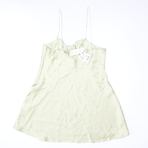Zara Womens Gold Polyester A-Line Size XL Sweetheart Zip - Rhinestone Strap