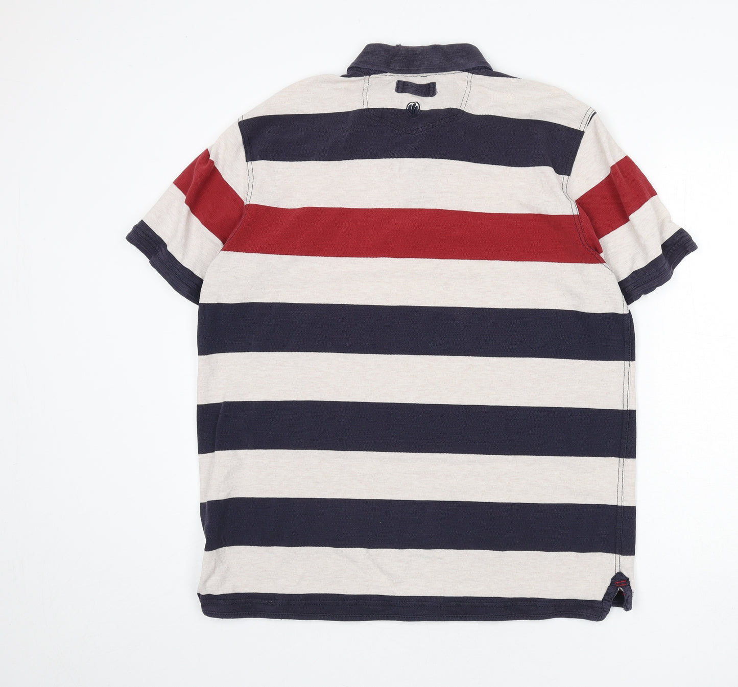 Fat Face Mens Multicoloured Striped 100% Cotton Polo Size XL Collared Button