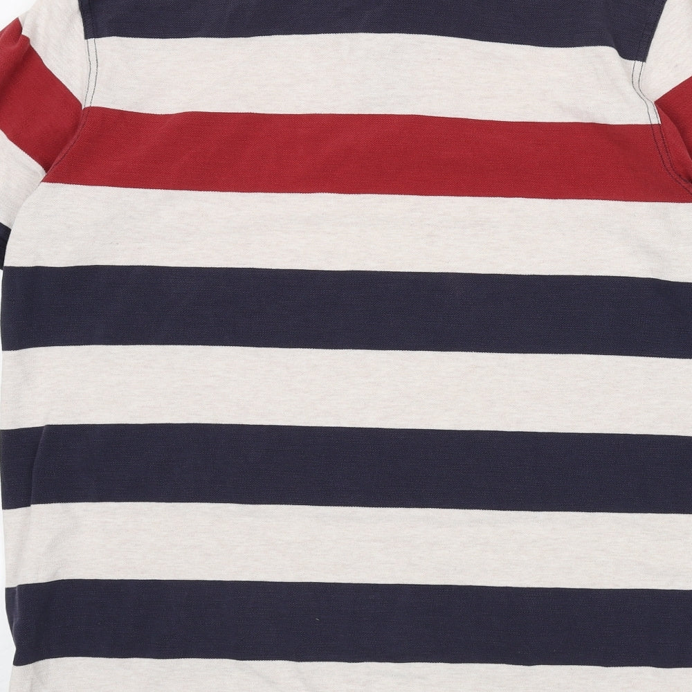 Fat Face Mens Multicoloured Striped 100% Cotton Polo Size XL Collared Button
