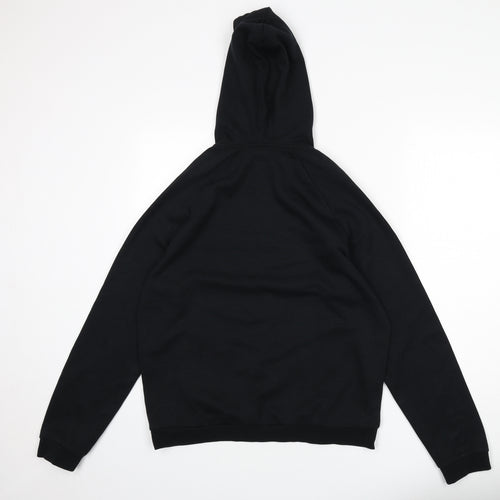 Autograph Mens Black Cotton Henley Hoodie Size M