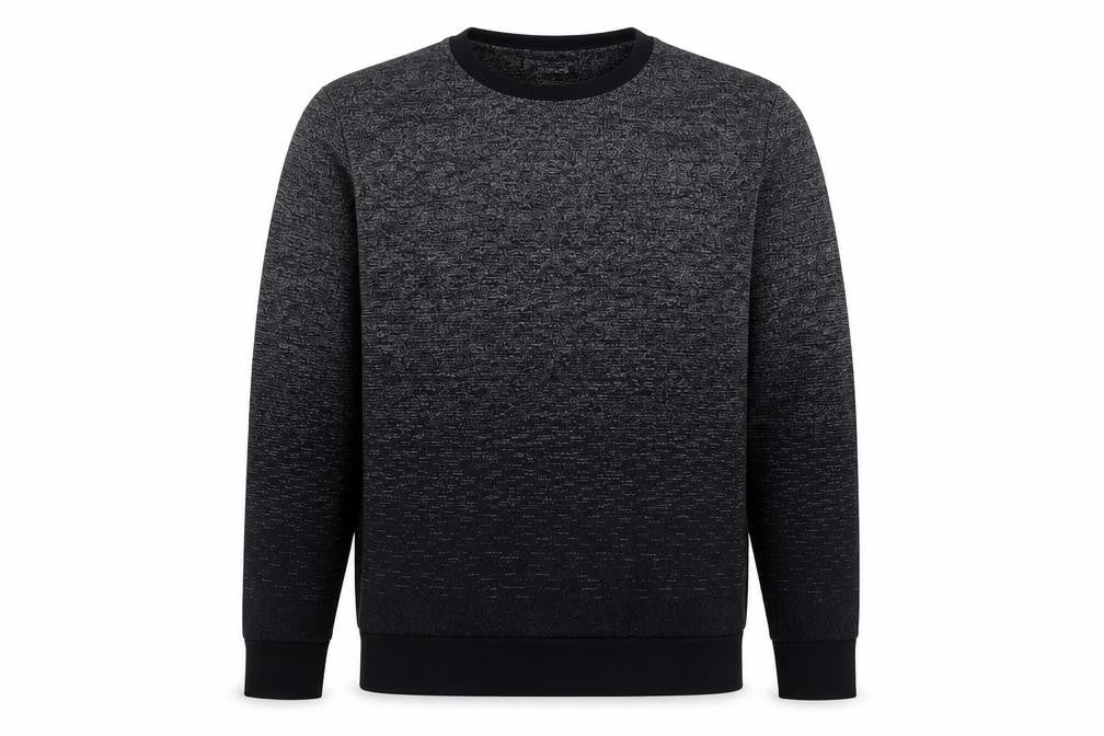 Front view of Burton men’s grey cotton pullover sweatshirt, size M, - gradient effect