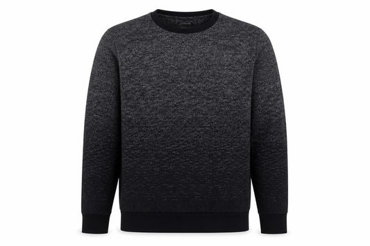Front view of Burton men’s grey cotton pullover sweatshirt, size M, - gradient effect