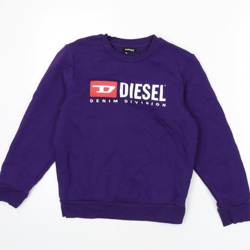 Diesel Womens Purple 100% Cotton Pullover Sweatshirt Size 10 Pullover