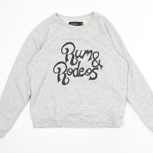 MINKPINK Womens Grey Cotton Pullover Sweatshirt Size S Pullover - Rum & Rodeos