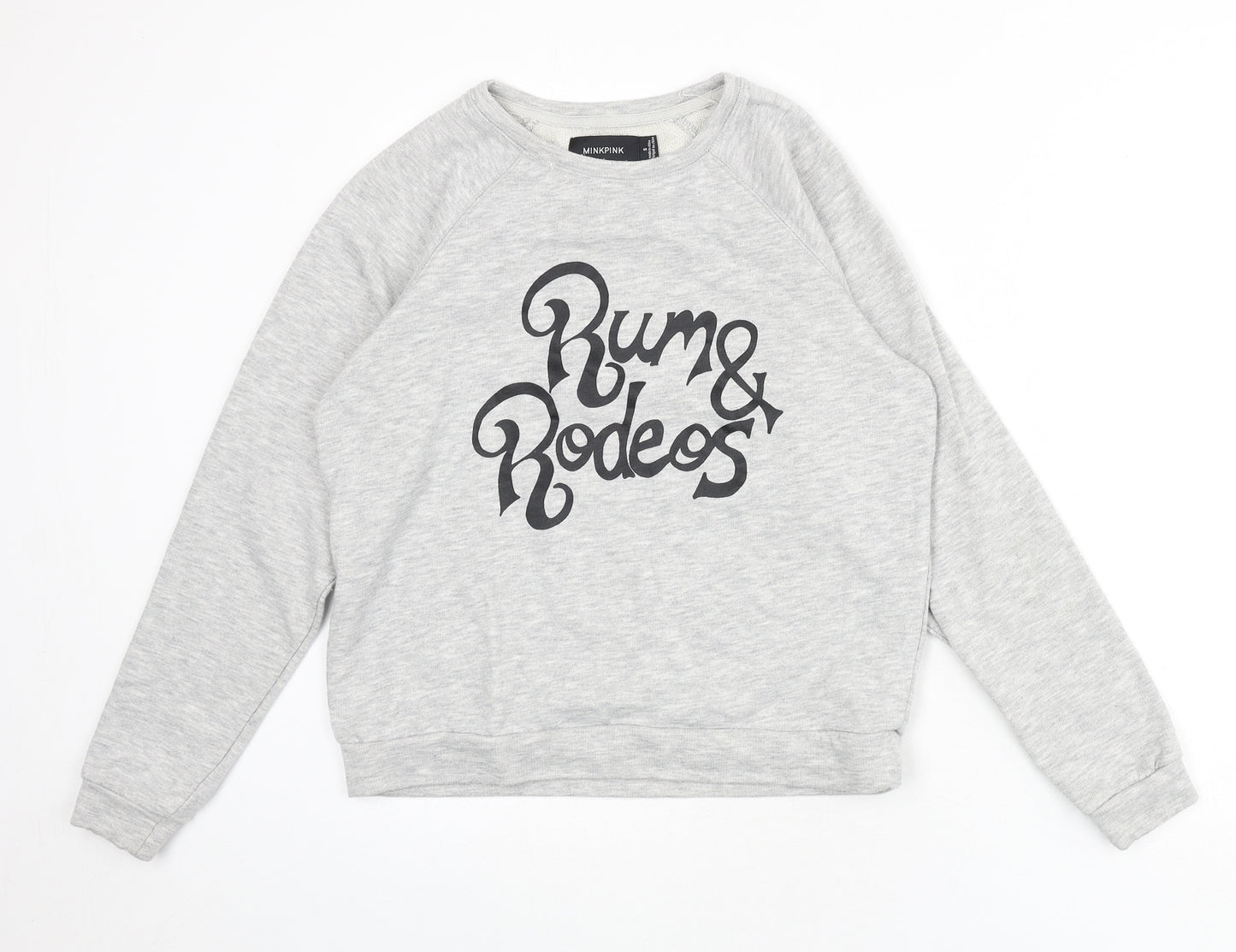 MINKPINK Womens Grey Cotton Pullover Sweatshirt Size S Pullover - Rum & Rodeos