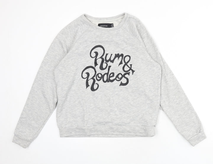 MINKPINK Womens Grey Cotton Pullover Sweatshirt Size S Pullover - Rum & Rodeos