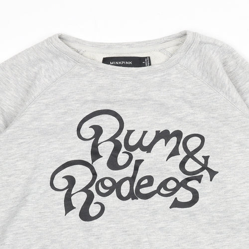 MINKPINK Womens Grey Cotton Pullover Sweatshirt Size S Pullover - Rum & Rodeos