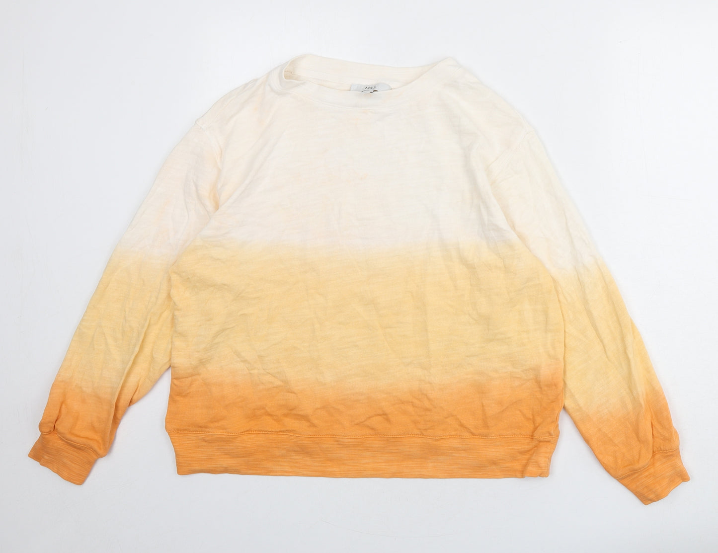 Marks and Spencer Womens Orange Cotton Pullover Sweatshirt Size M Pullover - Gradient Effect