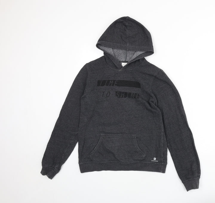 DECATHLON Womens Grey Cotton Pullover Hoodie Size XS Pullover - Time To Shine