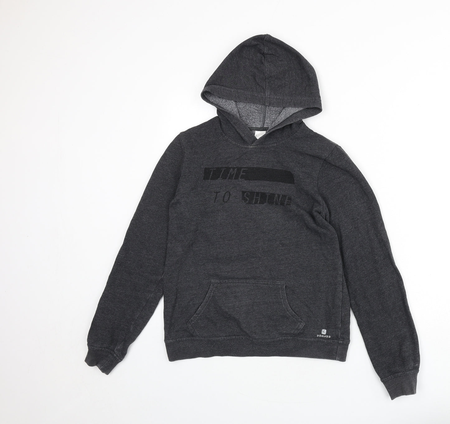 DECATHLON Womens Grey Cotton Pullover Hoodie Size XS Pullover - Time To Shine