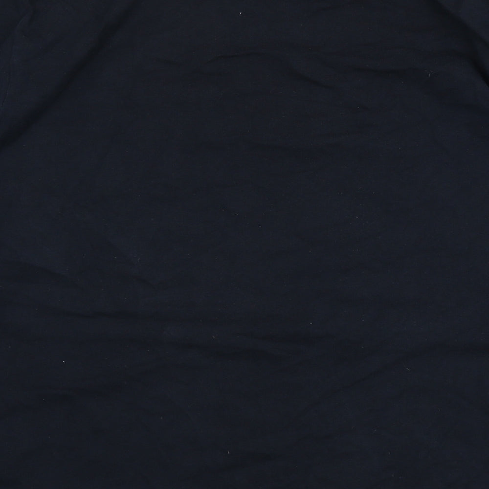 Marks and Spencer Mens Blue Cotton T-Shirt Size L Round Neck