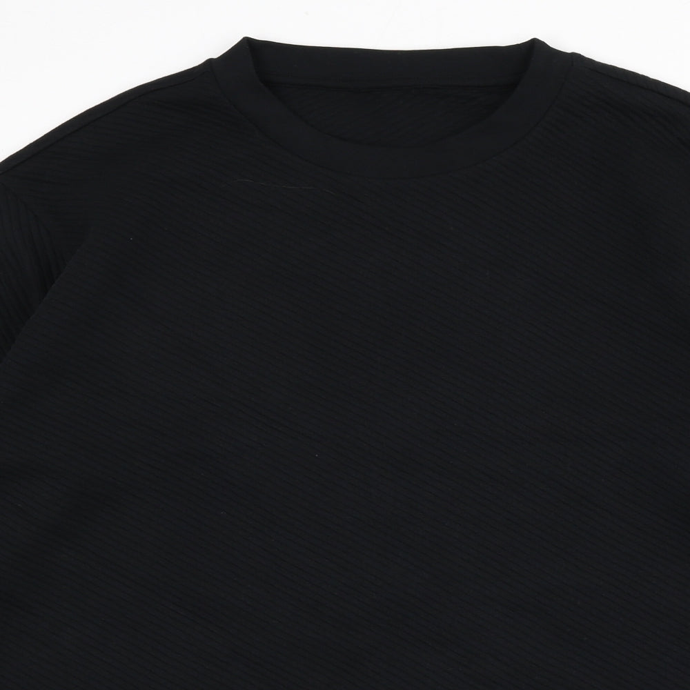 Autograph Mens Black Cotton Pullover Sweatshirt Size XL - Ribbed