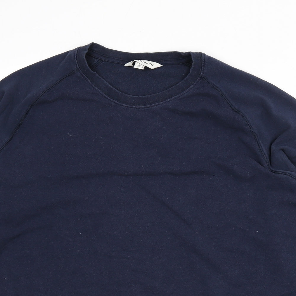 Autograph Mens Blue Polyester Pullover Sweatshirt Size L